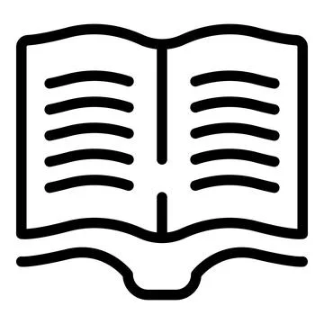 Open book icon outline vector. School children Ilustração Stock