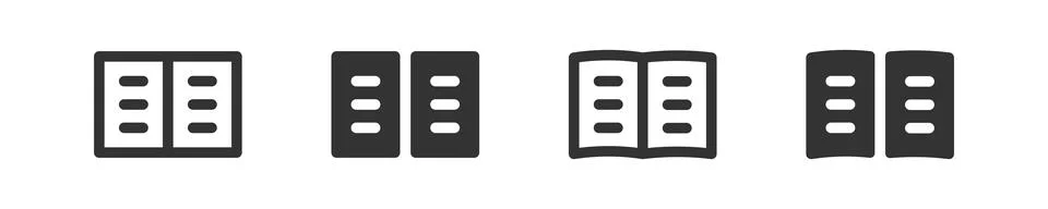 Open book icon. Read simple symbol. Book shape sign in vector flat style. Stock Illustration