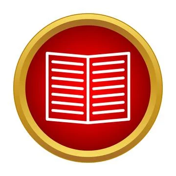 Open book icon on a red gold circle 스톡 일러스트
