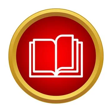 Open book icon on red round button イラスト素材