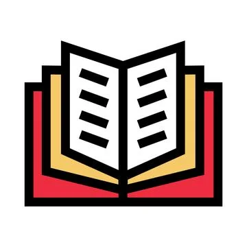 Open book icon representing education and knowledge sharing Stock Illustration