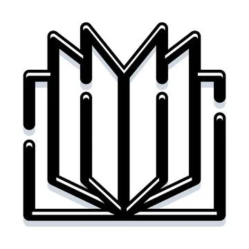 Open book icon representing education and literature Stock Illustration