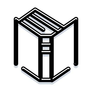 Open book icon representing education and literacy Stock Illustration