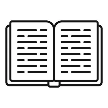 Open book icon representing learning and education Stock Illustration