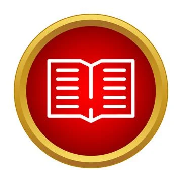 Open book icon representing reading and learning Stock Illustration