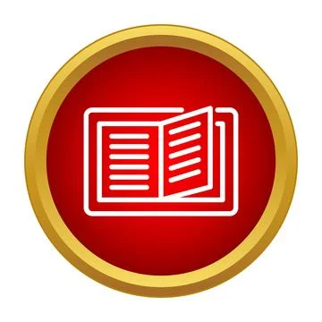Open book icon representing reading and learning concept Stock Illustration