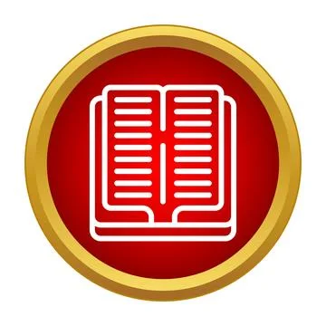 Open book icon representing reading and learning Stock Illustration