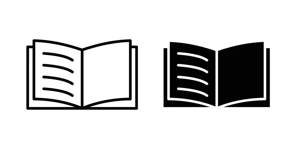 Open book icon set, collection of vector icons 스톡 일러스트