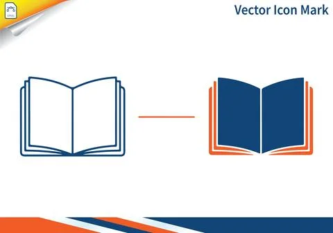 Open book icon set simple design outline and filled. Ilustración de archivo