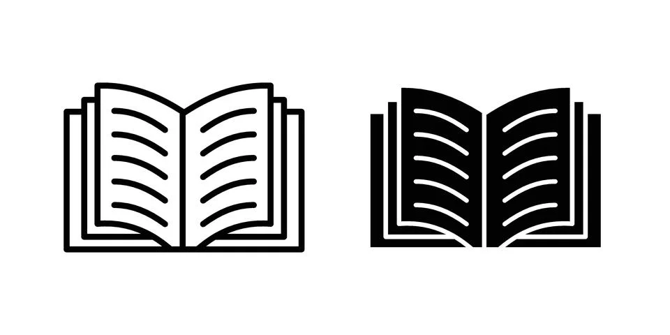 Open book icon set. Vector EPS 10 스톡 일러스트