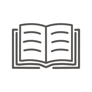 Open book icon. Simple line icon of an open book, perfect for educational o.. Stock-Illustration