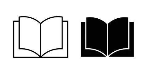 Open book icon. Style is flat and line symbol Stock Illustration