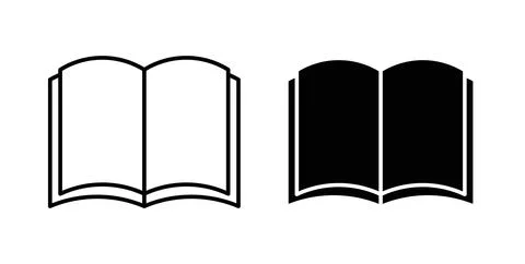 Open book icon. Style is flat and line symbol Stock Illustration
