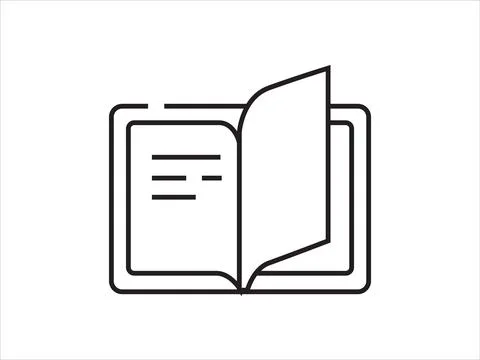 Open Book icon with text Stock Illustration