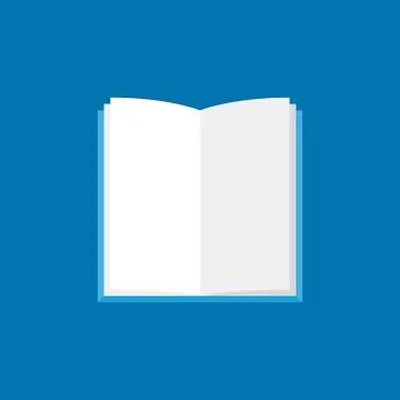 Open book icon. Vector flat book with white pages symbol Stock Illustration