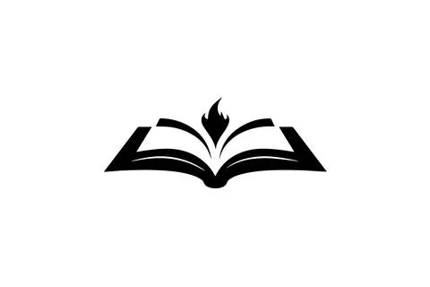 Open Book Icon: Vector Illustration for Online Stories and Fiction Logotype. Stock Illustration