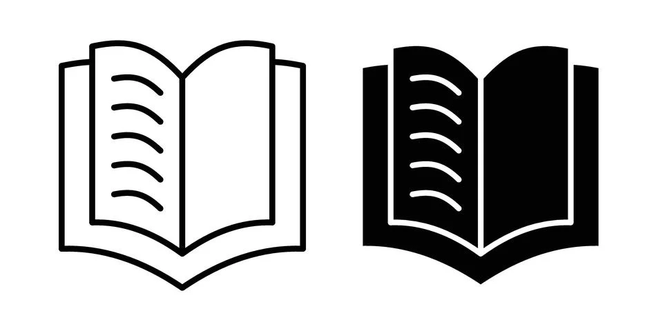 Open book icon vector, illustration icon set 스톡 일러스트