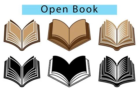 Open Book icon vector, Open Book vector art, Open Book silhouette icon Stock Illustration