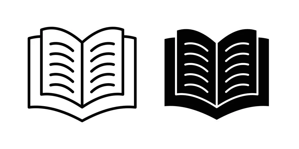 Open book icon vector, symbol, logo illustrations Stock Illustration