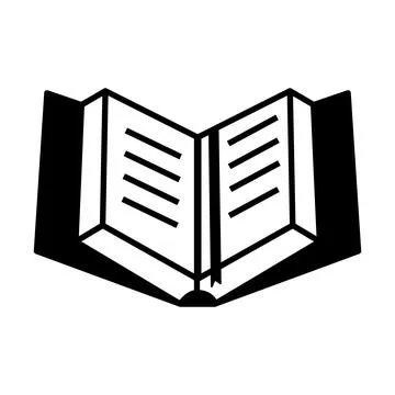 Open Book Icon on White Background Ilustración de archivo
