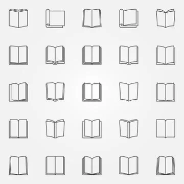 Open book icons set 스톡 일러스트
