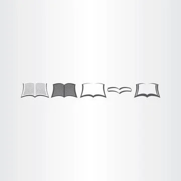 Open book icons set vector design elements Illustrazione stock