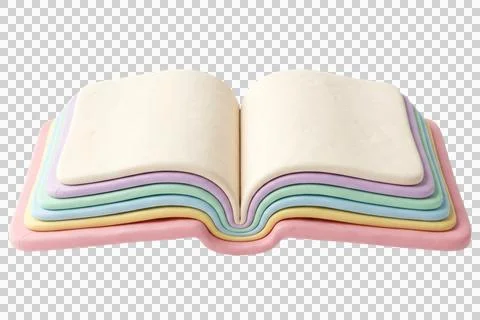 Open book illustration made of soft pastel clay, whimsical, charming, and c.. Stock Illustration