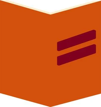 Open book illustration. Simple open book vector icon for education in orange Stock Illustration