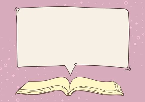 Open Book illustration With Speech Bubble Presenting A Quote Message. Dictionary Stock Illustration