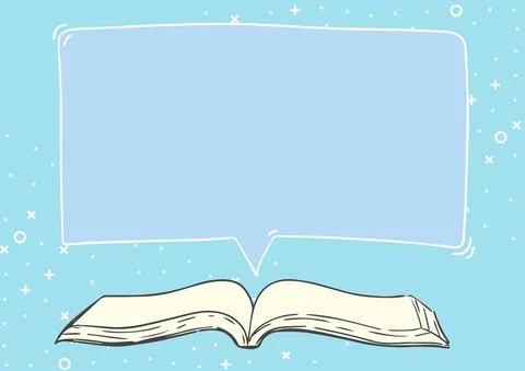 Open Book illustration With Speech Bubble Presenting A Quote Message. Dictionary Stock Illustration