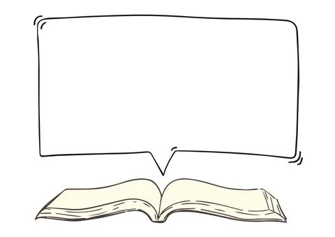 Open Book illustration With Speech Bubble Presenting A Quote Message. Dictionary Stock Illustration