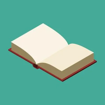 Open book isolated. opened Old volume on white background Stock Illustration