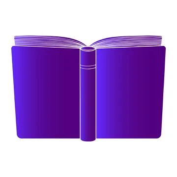 Open book isolated vector hand drawn illustration. Black contour silhouette r Stock Illustration