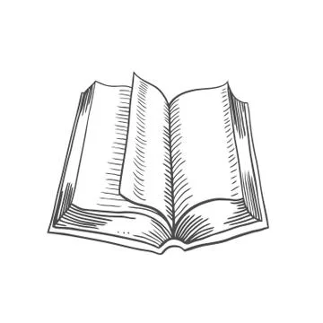 Open book isolated on white background. Illustrazione stock