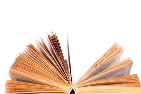 Open book isolated on white background. Back to school. Copy space for text Stock Photos