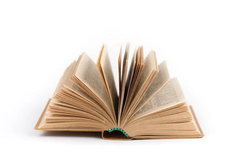 Open book isolated on white background. Stock Photos