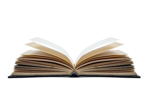 Open book isolated on white background Stock Photos