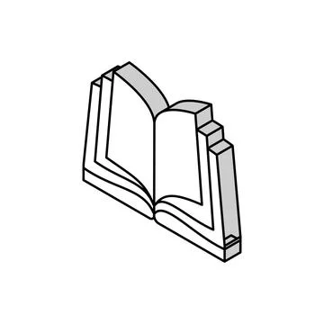 Open book isometric icon vector illustration Stock Illustration