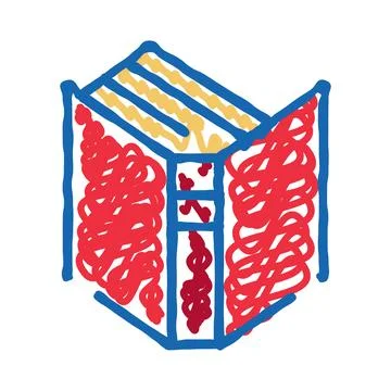 Open book learning and education scribble icon Stock Illustration