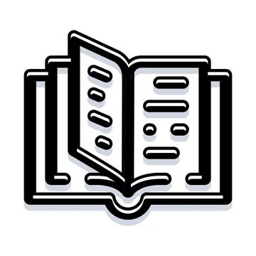 Open book learning and knowledge education icon 스톡 일러스트