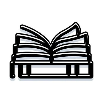 Open book learning education icon white background Stock Illustration