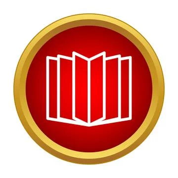 Open book learning education icon on red circle Stock Illustration