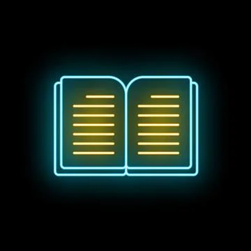 Open book learning education neon glow icon イラスト素材