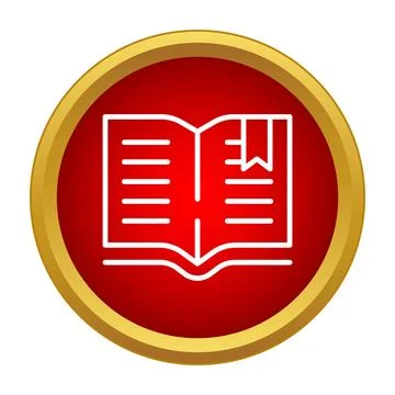 Open book learning icon with bookmark Stock Illustration