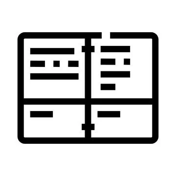 Open book learning icon for education and knowledge Illustrazione stock