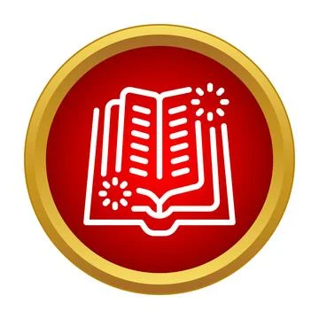 Open book learning icon for education apps Stock Illustration