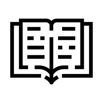 Open book learning icon symbolizing education and knowledge Illustrazione stock