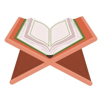 Open Book on Lectern Stand Ilustração Stock