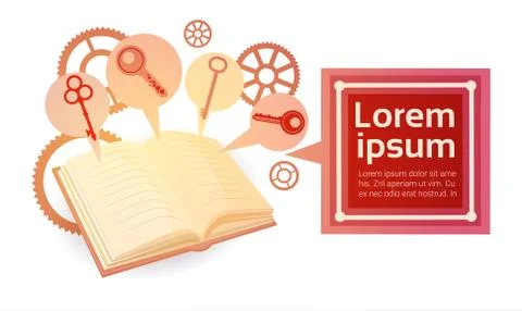 Open Book Library Read School Education Knowledge Concept Stock Illustration