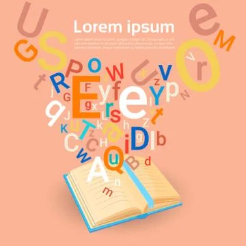 Open Book Library Read School Education Knowledge Concept Stock Illustration